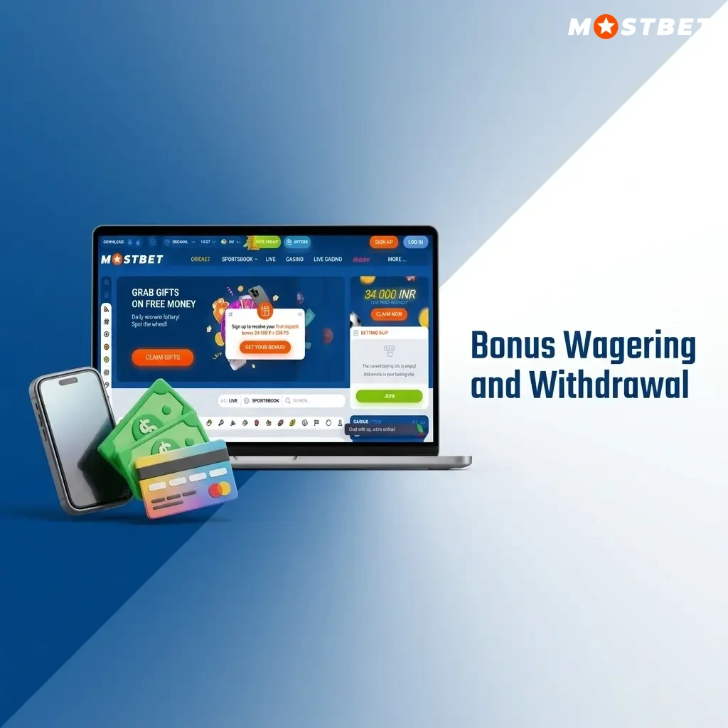 Mostbet bonus wagering requirements and withdrawal process for casino and sports welcome bonuses in India