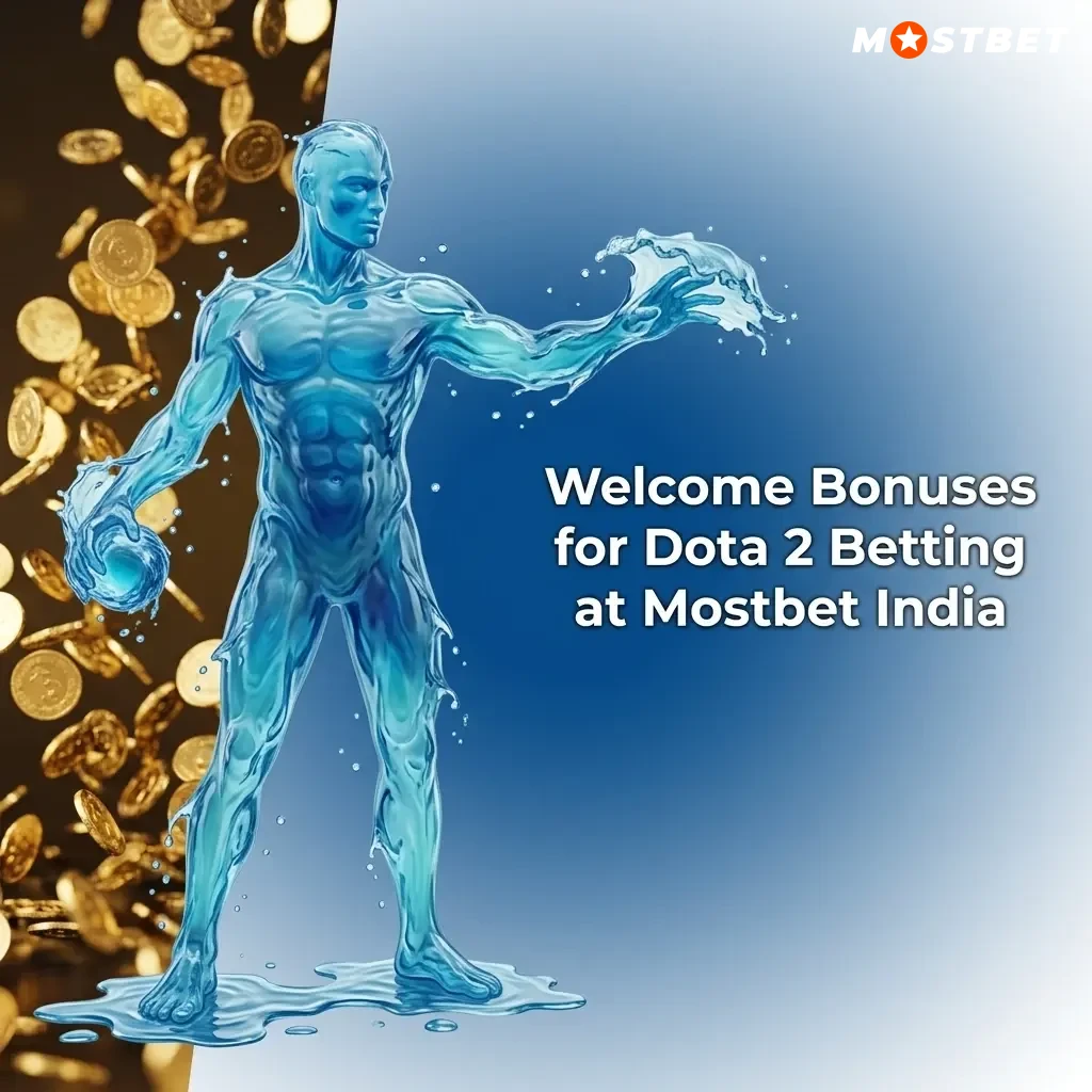 Mostbet India welcome bonus offering 125% deposit match up to ₹34,000 plus 250 Free Spins for Dota 2 betting